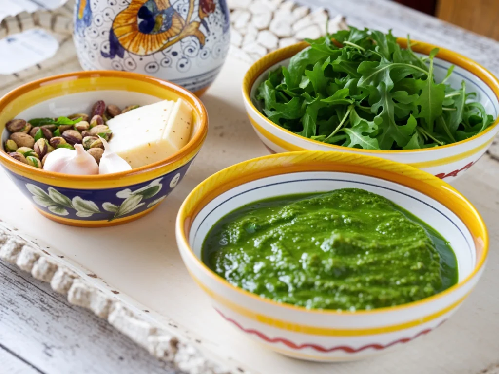 sauce arugula pistachio pesto ing