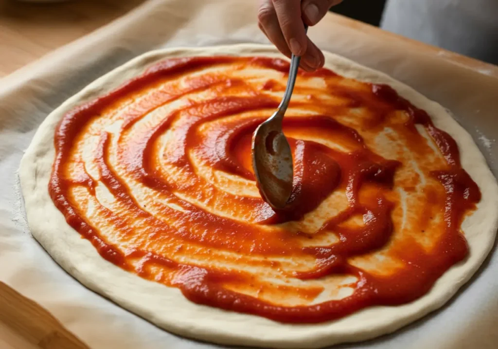 Pizza sauce with sweetness step b