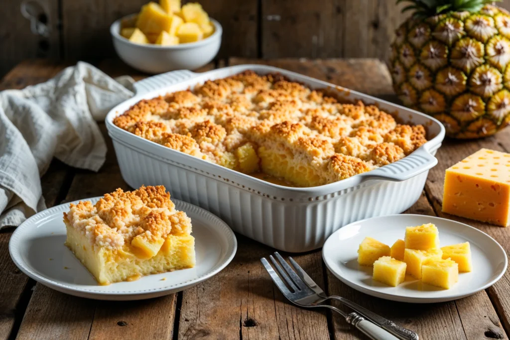 Pineapple casserole slice