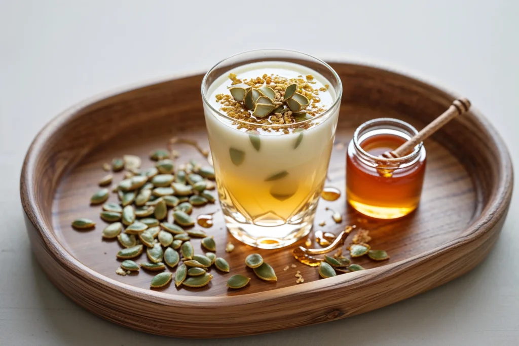 Lotus seed honey drink served
