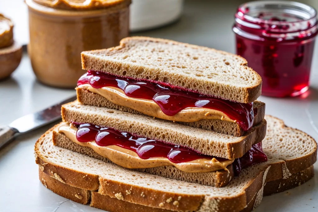 Peanut butter and jelly sandwich
