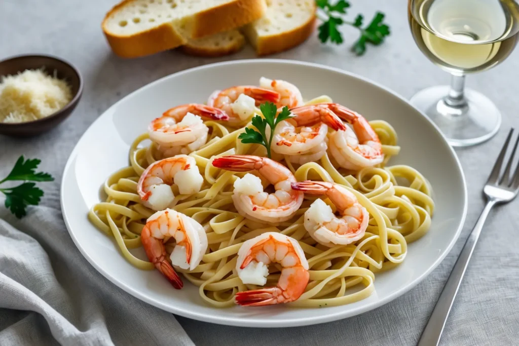 Shrimp garlic butter meal