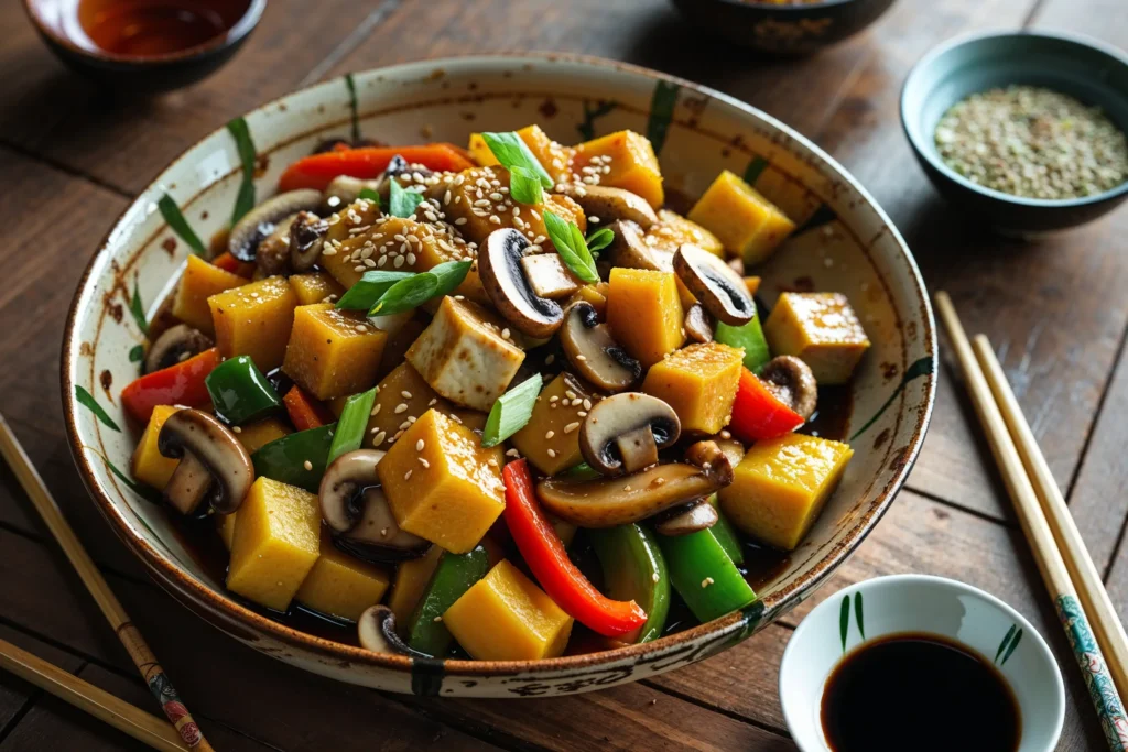 Vegan kabocha stir-fry