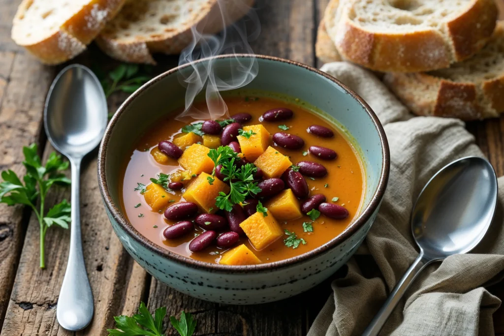 squash and kidney bean soup