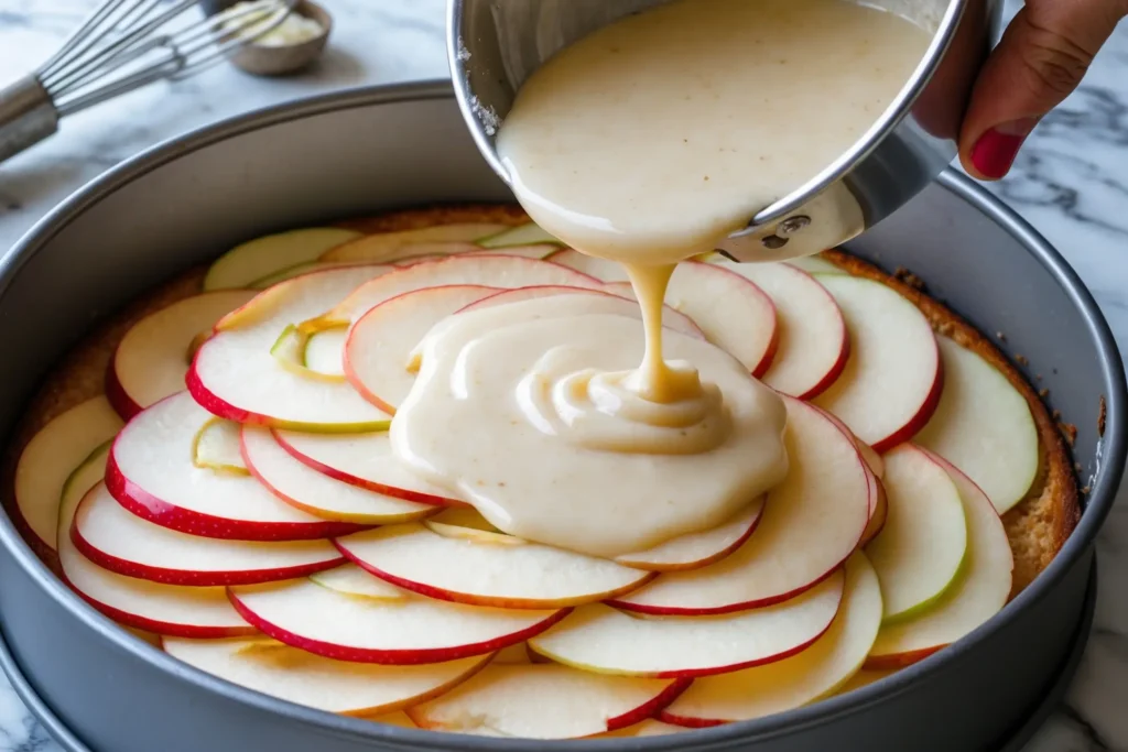 Layering apple slices